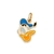 Pingente rosto do pato donald folheado a ouro com aplicação de resina colorido