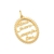 Pingente oval folheado a ouro com zircônias branco