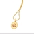 Pingente sagrado coração de maria folheado a ouro com zircônias rosa escuro - comprar online