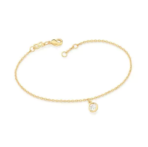 Pulseira folheada a ouro com zircônia pendurada
