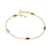 Pulseira folheada a ouro 18k com cristais coloridos