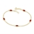 Pulseira folheada a ouro 18k com cristais vermelhos