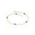 Pulseira folheada a ouro 18k com cristais azul escuro
