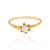 Anel solitário folheado a ouro 18k com cristal branco - comprar online