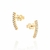 Brinco palito folheado a ouro 18k com zircônias branco
