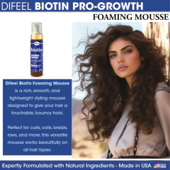 Mousse para el cabello con biotina Difeel Biotin