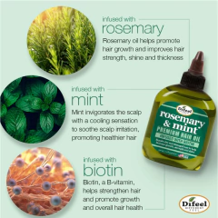 Aceite estimulador de crecimiento capilar Difeel Rosemary Mint - akthon