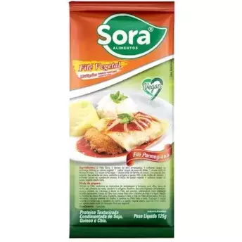 File de Proteína Vegetal Condimentada Carnes Branca Parmegiana 125gr Sora
