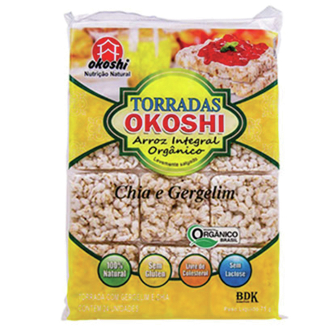 Torrada de Arroz Integral Orgânica com Chia e Gergelin 75gr