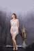 Vestido flecos rosa nude