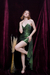 Vestido mini strapless verde metálico en internet