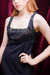 Vestido negro lentejuela multicolor - comprar en línea