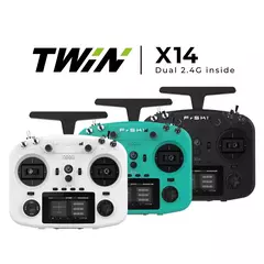 Transmisor FrSky TWIN X14S Sistema de radio dual 2.4G, diseño ergonómico, compacto y flexible (se entrega con bateria y estuche transporte)