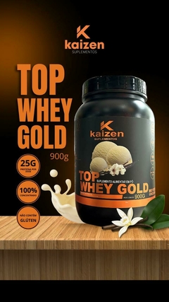 TOP WHEY GOLD CONCENTRADO | SABOR BAUNILHA | 900G