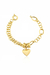 Pulseira em Ouro 18k Elos Mistos com Berloque Coração - comprar online