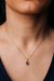 Colar Pingente Gota Azul Zircônias 18k