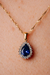 Colar Pingente Gota Azul Zircônias 18k - comprar online