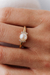 Anel Perola e Diamante 18k - Bateia Joias