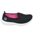 Tênis Feminino Confortável Caminhada e Academia Sem Cadarço Slip On Calce Fácil Leve Zeus 1X Preto/Pink