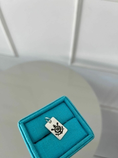 Medalha quadrada personalizada fotogravação e frase Prata 925 - comprar online