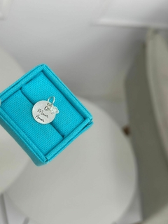 Imagem do Medalha redonda personalizada fotogravação e frase Prata 925