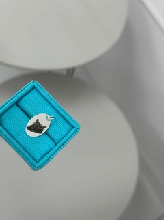 Medalha oval personalizada fotogravação e frase Prata 925