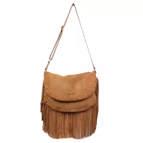 Bolsa Couro em Carmuça Franja Dth Tachas OC0873 Orcade