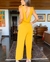 Macacão liso com sinto amarelo-Eliet store 