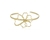 BRACELETE ACETINADO DOURADO FLOR BANHO OURO 18K