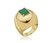 CONJUNTO ANEL E BRINCO DE ZIRCÔNIA VERDE BANHO EM OURO 18K - ANNA MACEDO ACESSORIOS