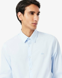 Camisa Lisa de Poplin Strech Lacoste