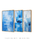 Conjunto de 3 Quadros Decorativos Abstrato Azul Água - comprar online