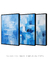 Conjunto de 3 Quadros Decorativos Abstrato Azul Água - Garagem dos Quadros