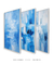 Conjunto de 3 Quadros Decorativos Abstrato Azul Água - loja online