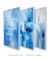 Imagem do Conjunto de 3 Quadros Decorativos Abstrato Azul Água