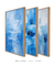 Conjunto de 3 Quadros Decorativos Abstrato Azul Água