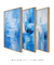 Conjunto de 3 Quadros Decorativos Abstrato Azul Água - comprar online