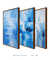 Conjunto de 3 Quadros Decorativos Abstrato Azul Água na internet