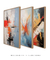 Conjunto de 3 Quadros Decorativos Pinceladas Abstratas - comprar online