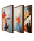 Conjunto de 3 Quadros Decorativos Pinceladas Abstratas na internet