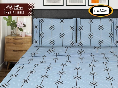 Sábana 150 Hilos Crystal Gris