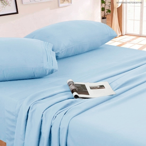 Sábana Importada Unicolor Azul Bebe