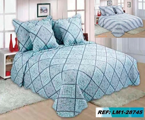 Colcha Bronutti Estampada Rayla Azul