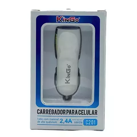 FONTE VEICULAR C201 2 USB KINGO *