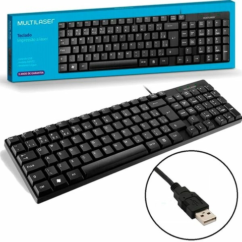 TECLADO USB STANDARD TC193 SLIM PRETO MARCA: MULTILASER