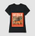 Camiseta preta feminina com estampa de um gato gigante em estilo vintage, com a palavra "CATZILLA" em destaque.