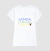 Camiseta Feminina Branca Samba, Carnaval e Caramelo.