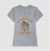 Camisa cinza feminina com estampa colorida de um cachorro feliz comemorando aniversário, acompanhado da frase "É SEU ANIVERSÁRIO. VAMOS FAZER ALGO ESTÚPIDO JUNTOS".