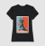 T-shirt preta com estampa de um Doberman estilizado