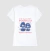 Camisa feminina branca com estampa de dois poodles usando gravatas, com a frase "Life is good but Poodles Make it better".